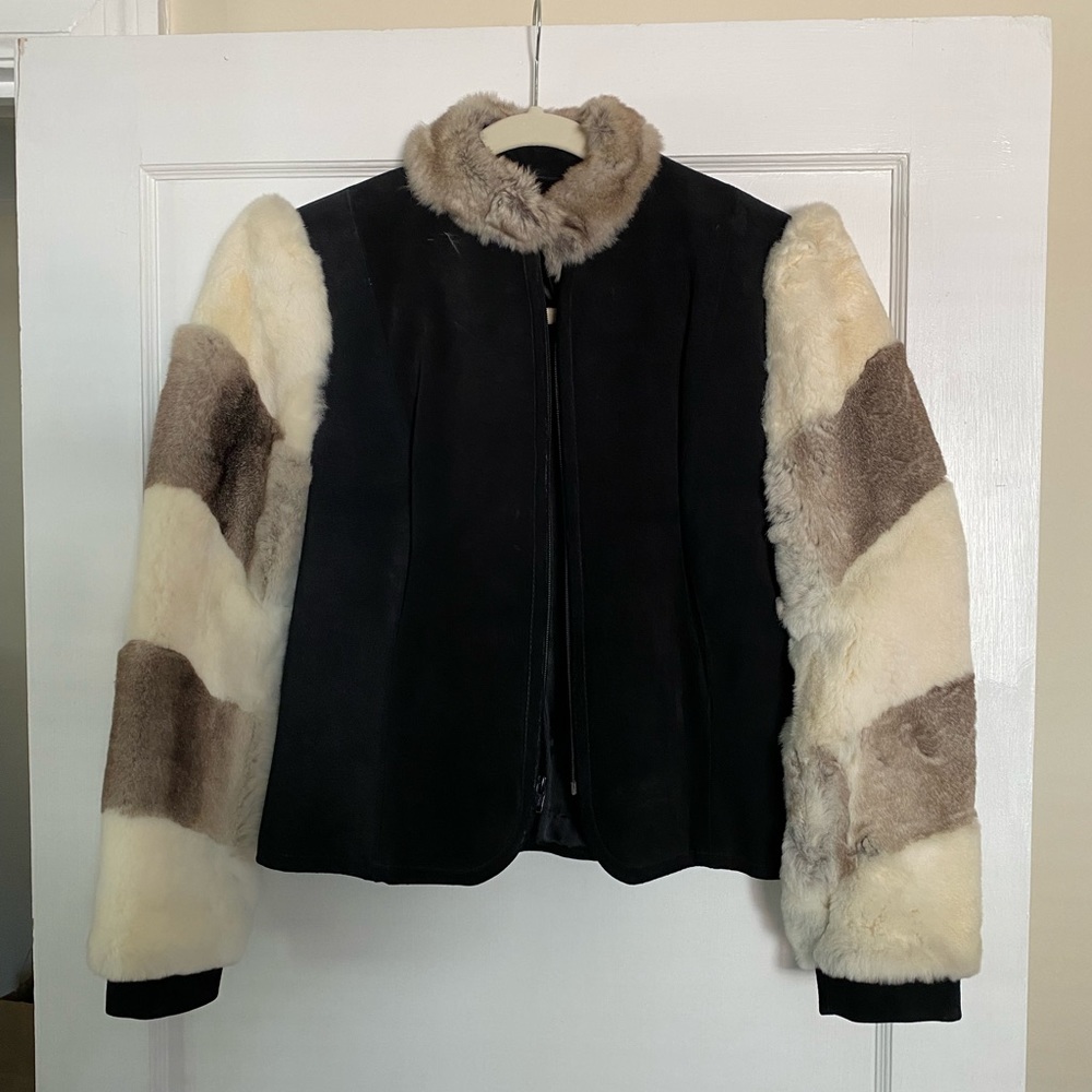 Vintage Suede & Rabbit Fur Jacket